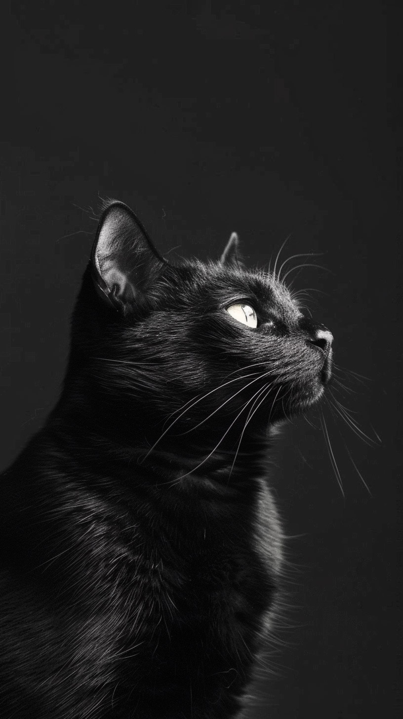 stunning black cat mobile wallpaper in 9:16 format