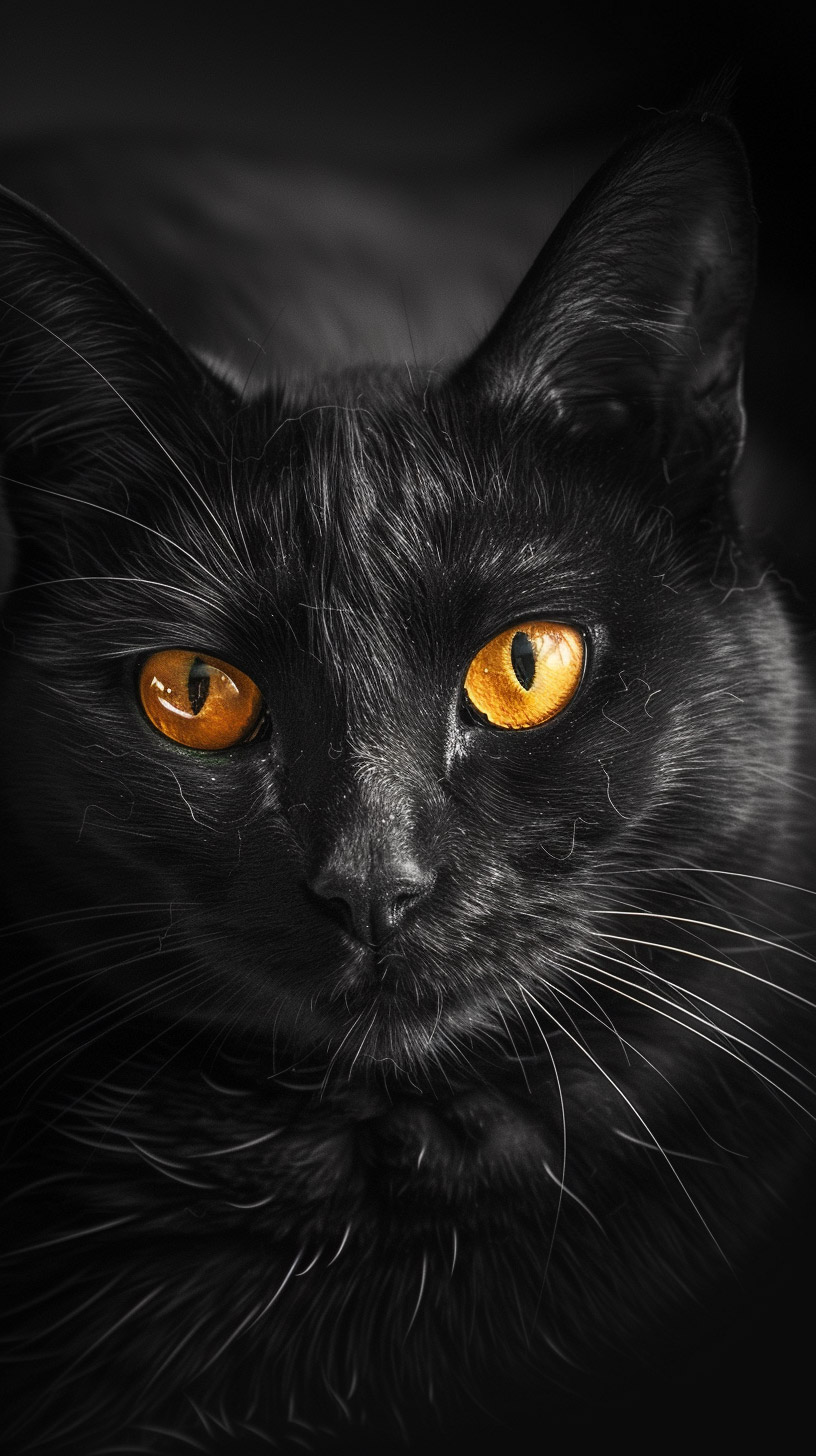 unique black cat wallpapers for Android phones