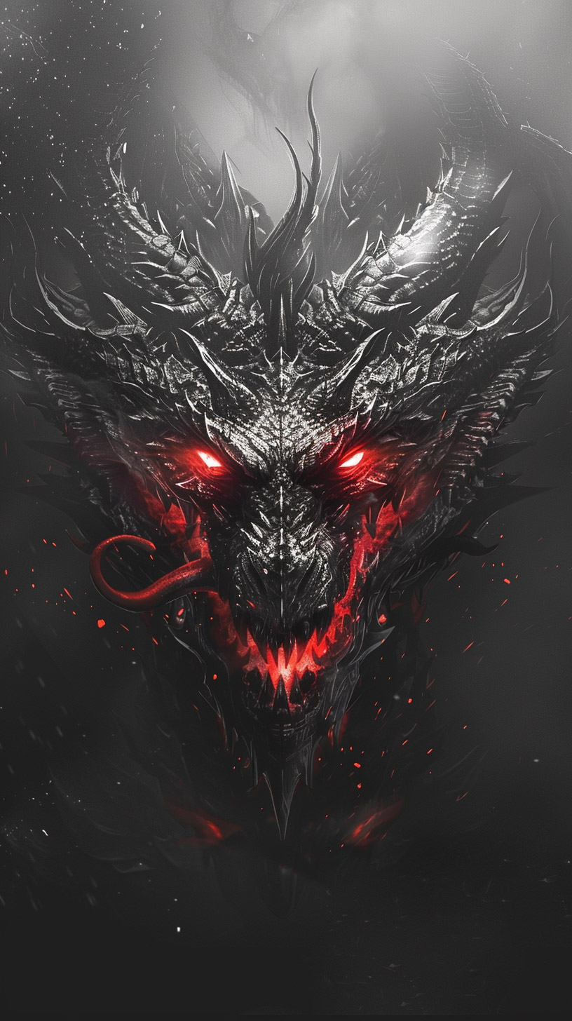 Black Demon Mobile Wallpaper: HD Digital Background for iPhone