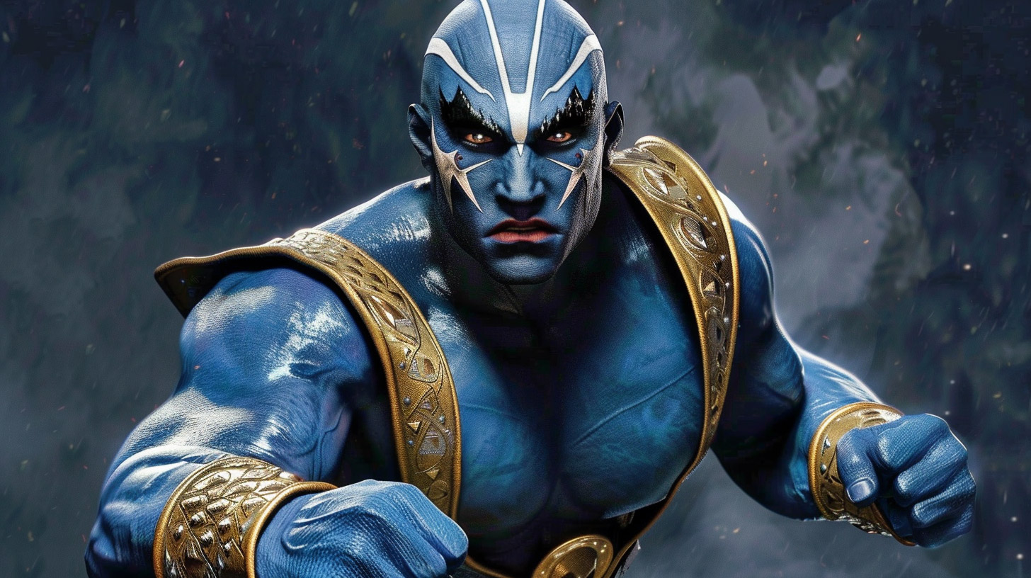 Spectacular Blue Demon Wallpaper: Free 16:9 Desktop Background