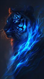 Download HD Blue Fire Tiger Image for Android Devices