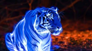 Blue Fire Tiger HD Wallpaper for Desktop Background