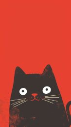 Colorful Cartoon Black Cat Mobile Wallpaper for Any Phone