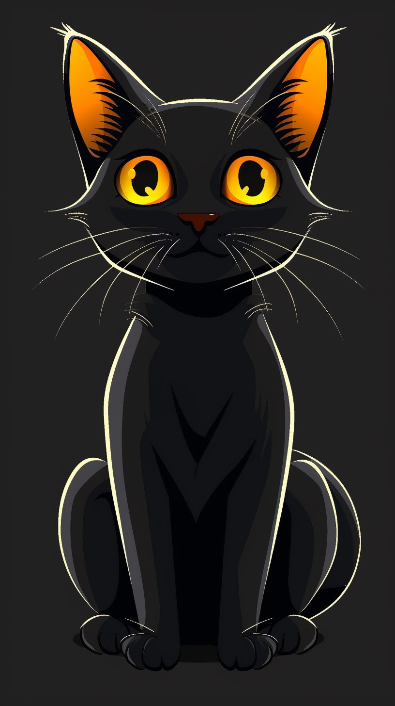 Free to Download Cartoon Black Cat Wallpaper for Pixel Phones