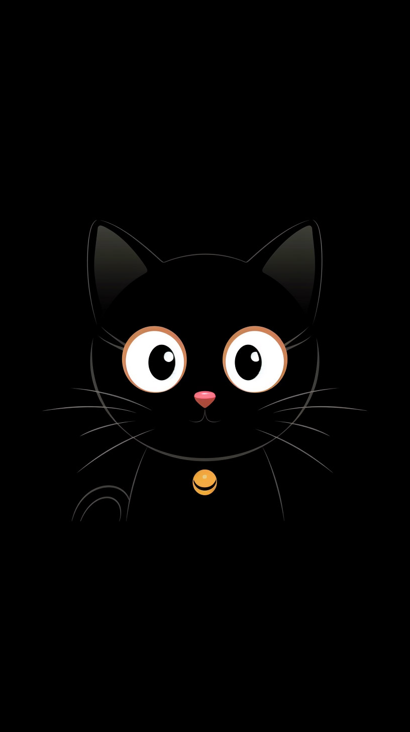 Free Cartoon Black Cat Image for iPhone and Android