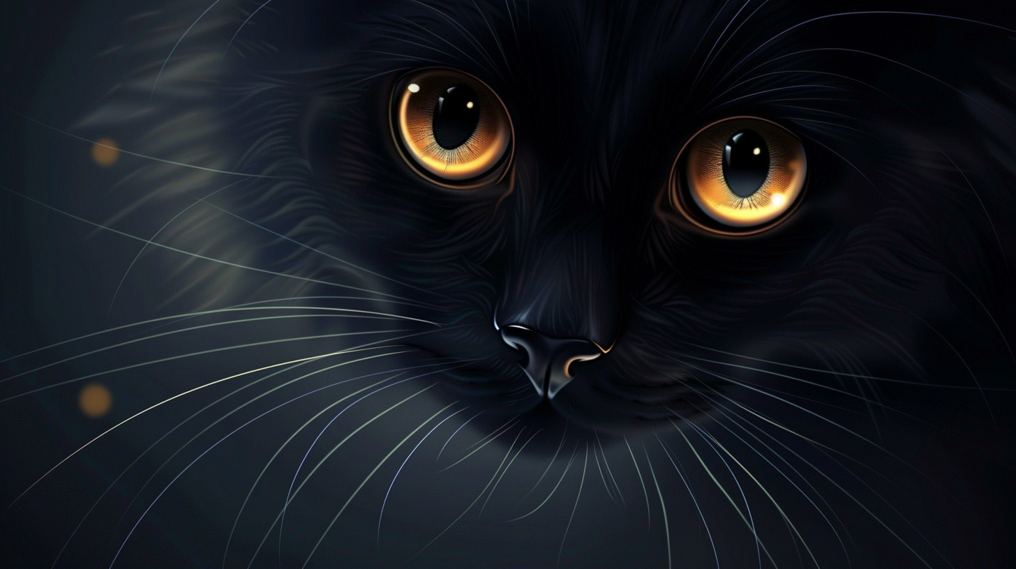 Cute Cartoon Black Cat Stock Photos for Wallpaper