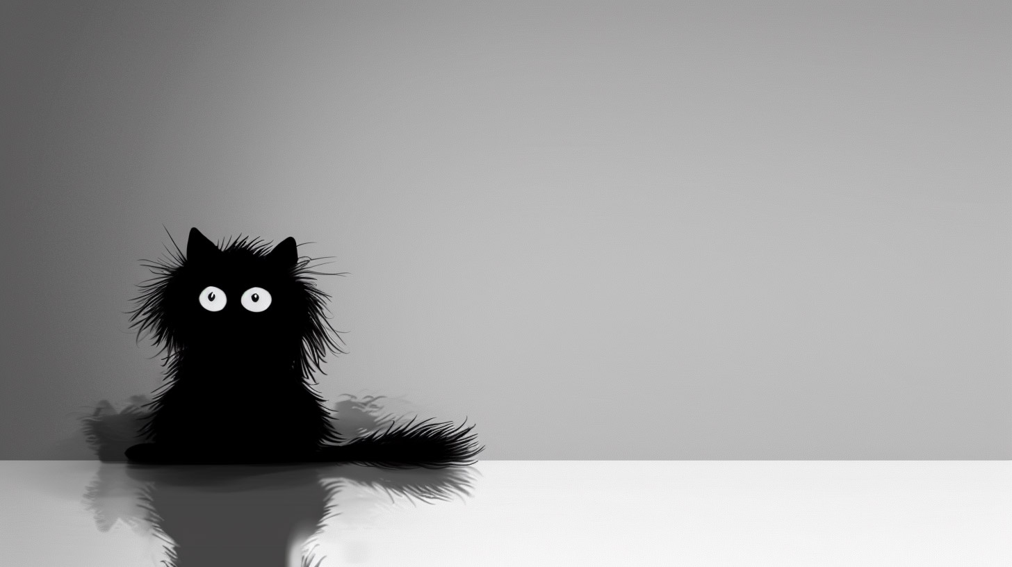 Charming Cartoon Black Cat HD Pictures for 16:9 Displays