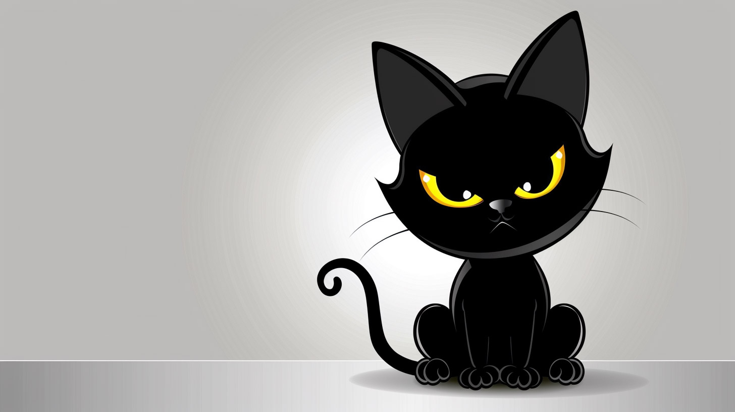 Vivid Cartoon Black Cat HD Wallpapers for PC Download