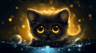 Beautiful Cartoon Black Cat Desktop Backgrounds for Free Download