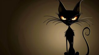 Download Stunning Cartoon Black Cat Digital Background Images