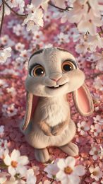 Cute Bunny Cartoon Background for Mobile Devices