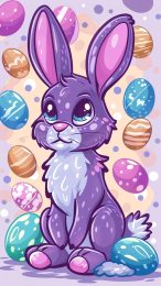 Cute Cartoon Bunny Easter HD Mobile Wallpaper for iPhone