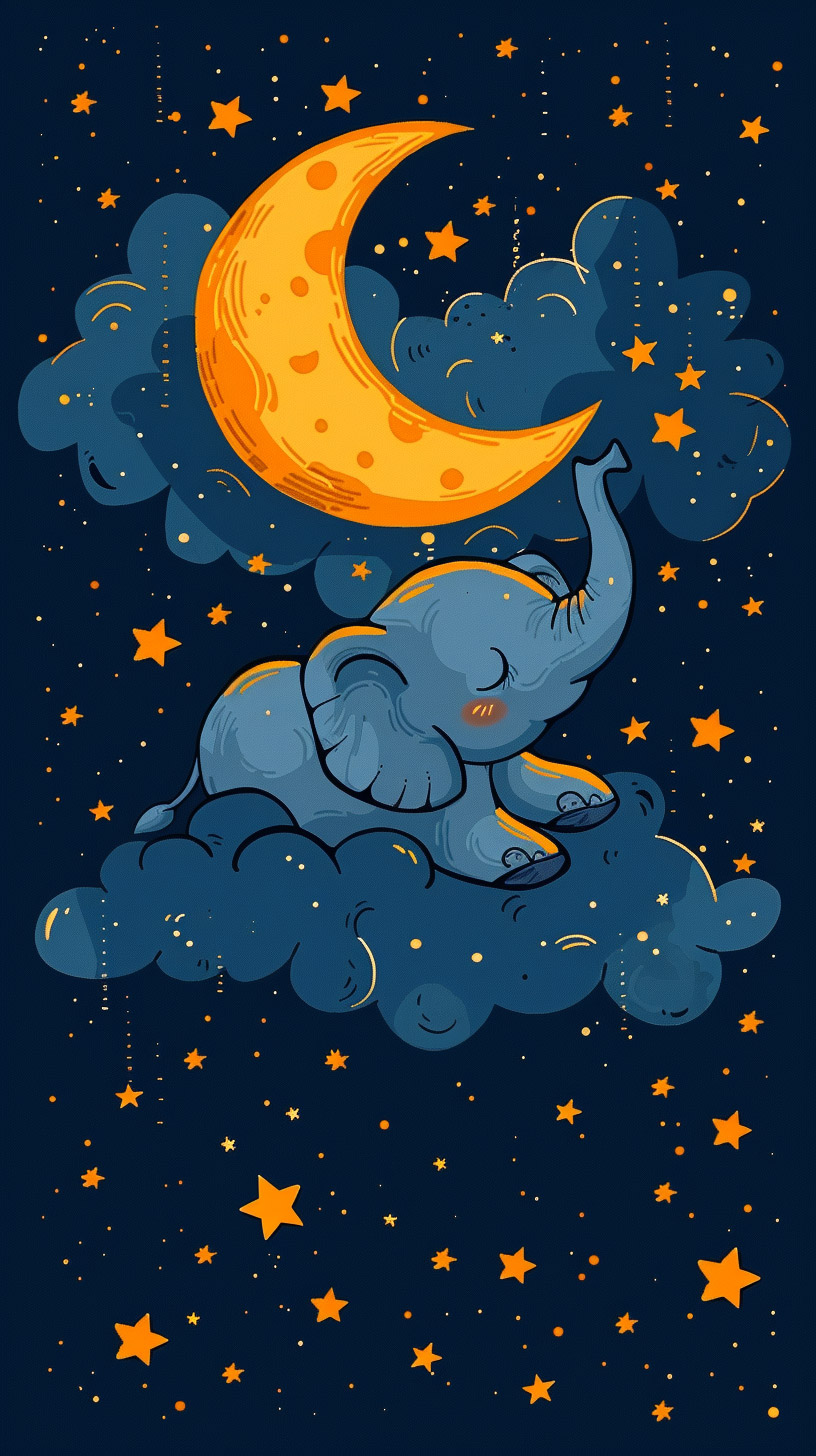 Cartoon Elephant Mobile Wallpaper for iPhone and Android