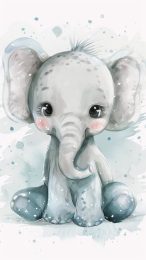 Brighten Your Phone with Cartoon Elephant Digital Background