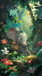 Stylish Cartoon Elephant Images for Your Mobile Home Screen