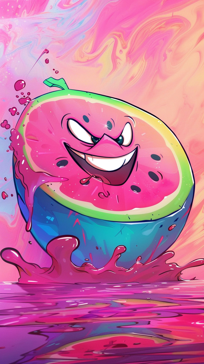 Download Free Cartoon Watermelon Mobile Wallpaper Now