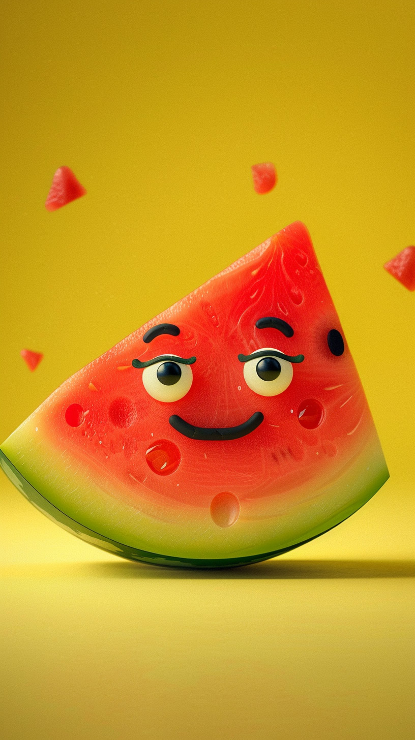 Eye-Catching Cartoon Watermelon Photo for Your Mobile