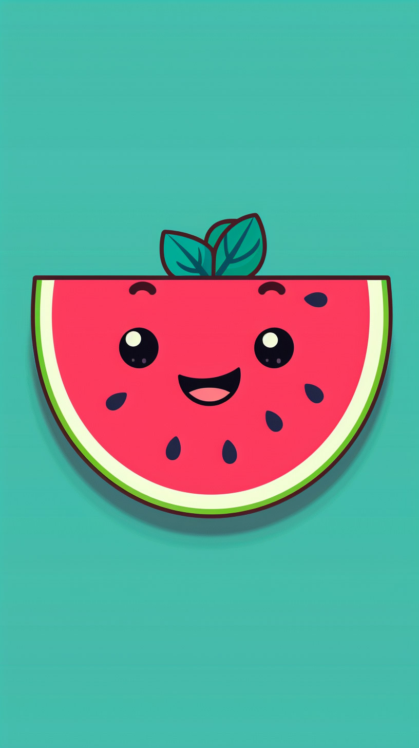 Unique 9:16 Cartoon Watermelon Wallpaper for Any Phone