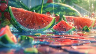 Cute Cartoon Watermelon Slice: Free Desktop Backgrounds