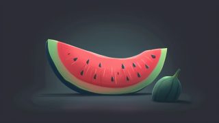 8K Cartoon Watermelon Slice for Ultra HD Wallpaper