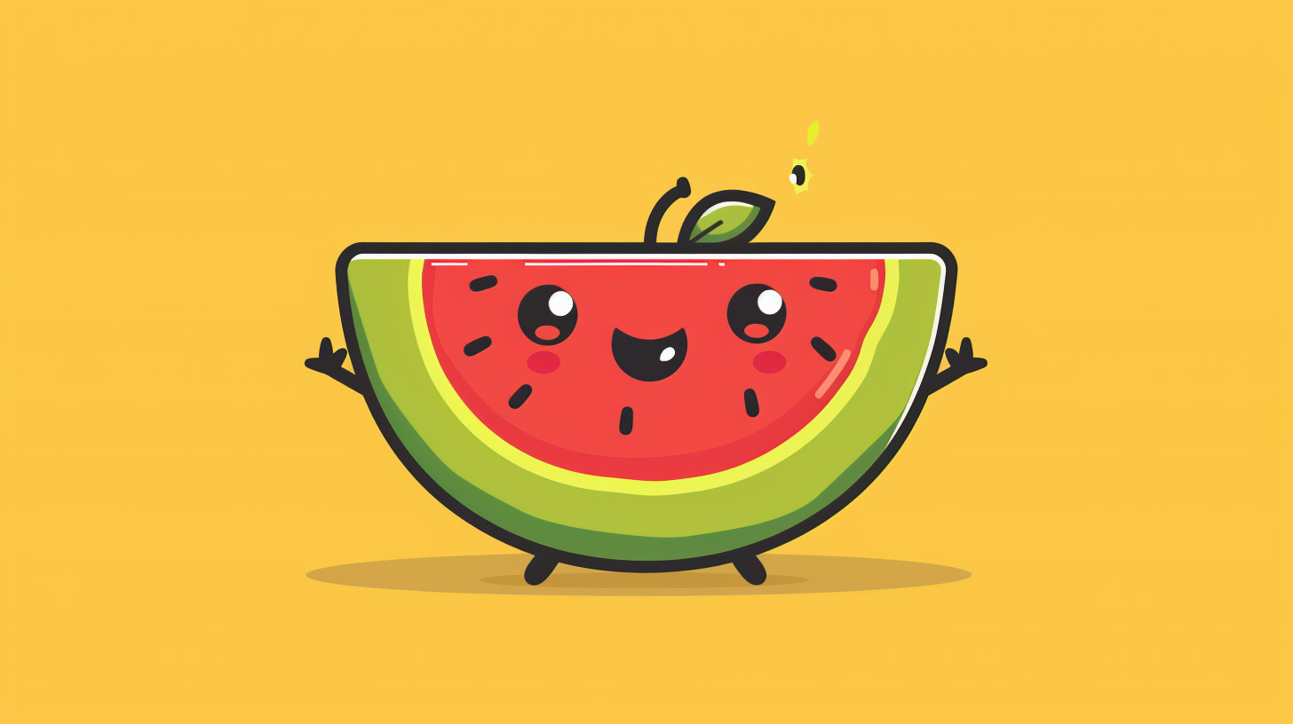 4K Cartoon Watermelon Slice Wallpaper for Your PC