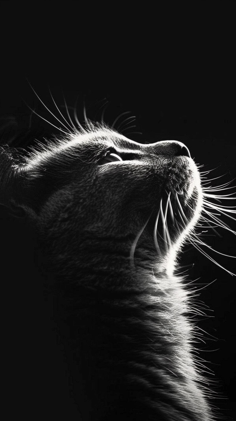 Download Free Black and White Cat Digital Backgrounds