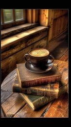 Stylish Coffee and Books Wallpaper for Your Mobile