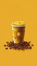 Free Digital Background of Coffee Cup for Mobile