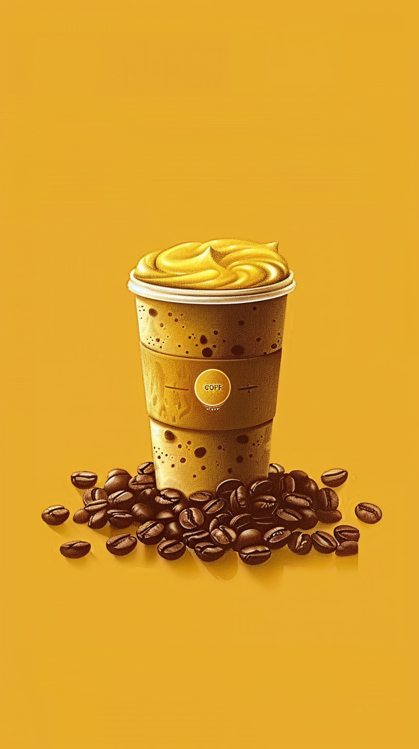 Free Digital Background of Coffee Cup for Mobile