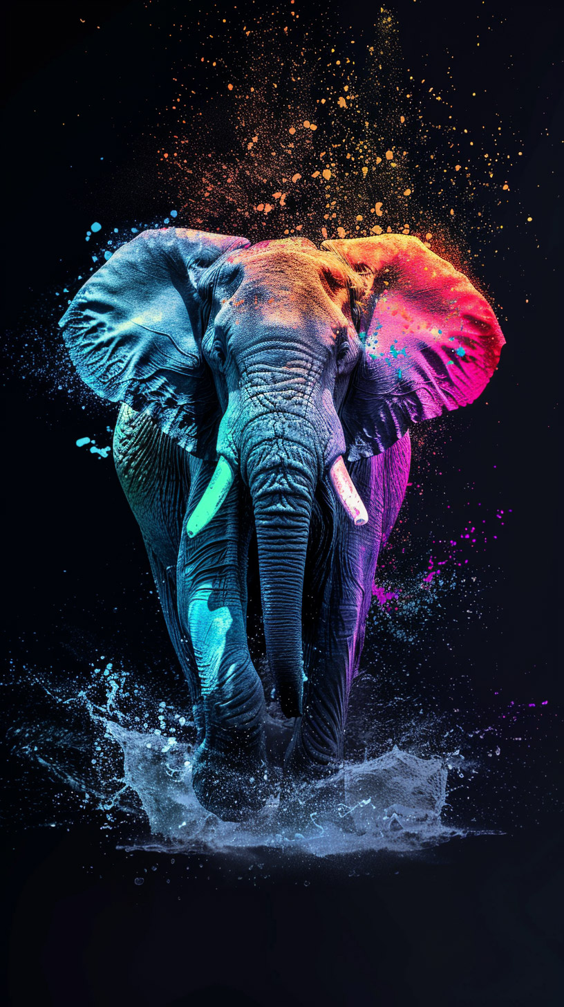 Colorful Elephant HD Wallpaper for iPhone and Android