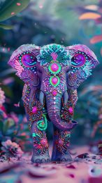 Vibrant Elephant Mobile Wallpaper for a Fresh Look