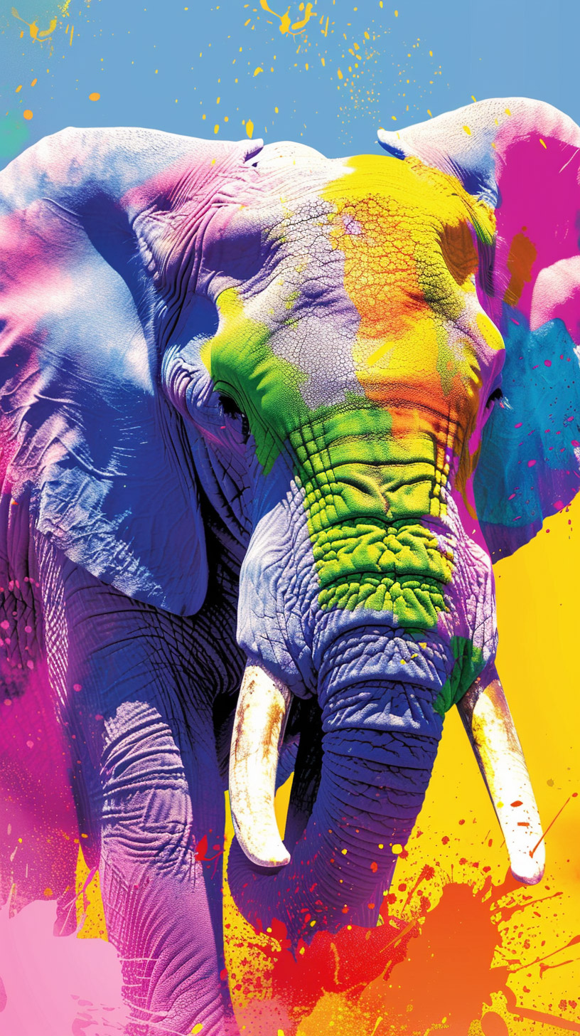 Free Download: Colorful Elephant Photo Backgrounds