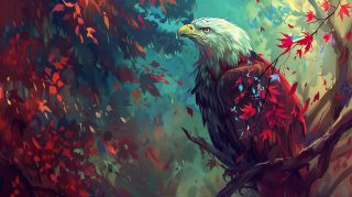 Ultra HD American Eagle and Flag Digital Background