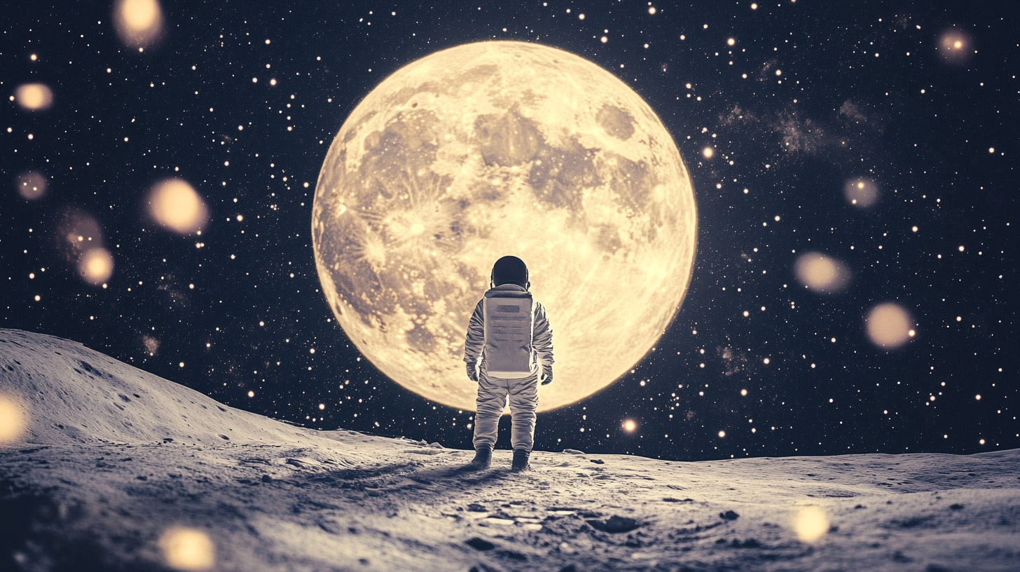 AI Generated Moon Landing Wallpaper for Desktop