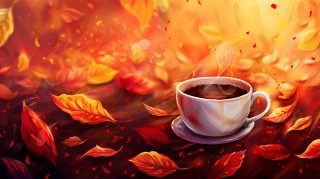 Discover AI Wallpaper: Perfect Fall Coffee Desktop