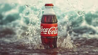 Creative AI Wallpaper: Coca-Cola Inspired Digital Background