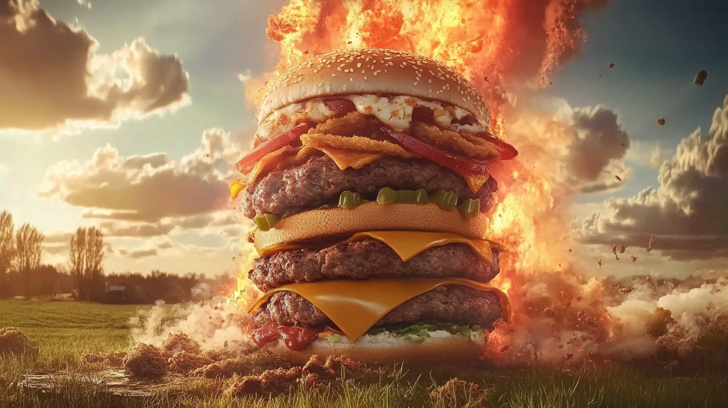 Creative Digital Backgrounds for McDonald's Burger Ads