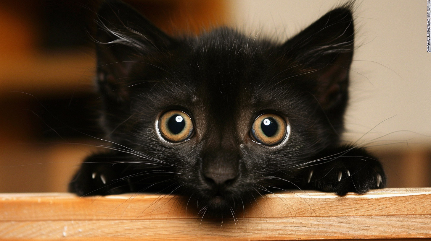 Cute Black Cat HD Wallpaper for Desktop Background