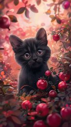 Digital Backgrounds: Cute Black Cats for Your Cellphone