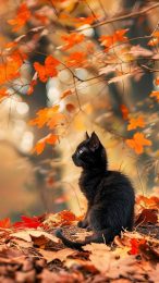 Free Digital Background of Adorable Black Cats