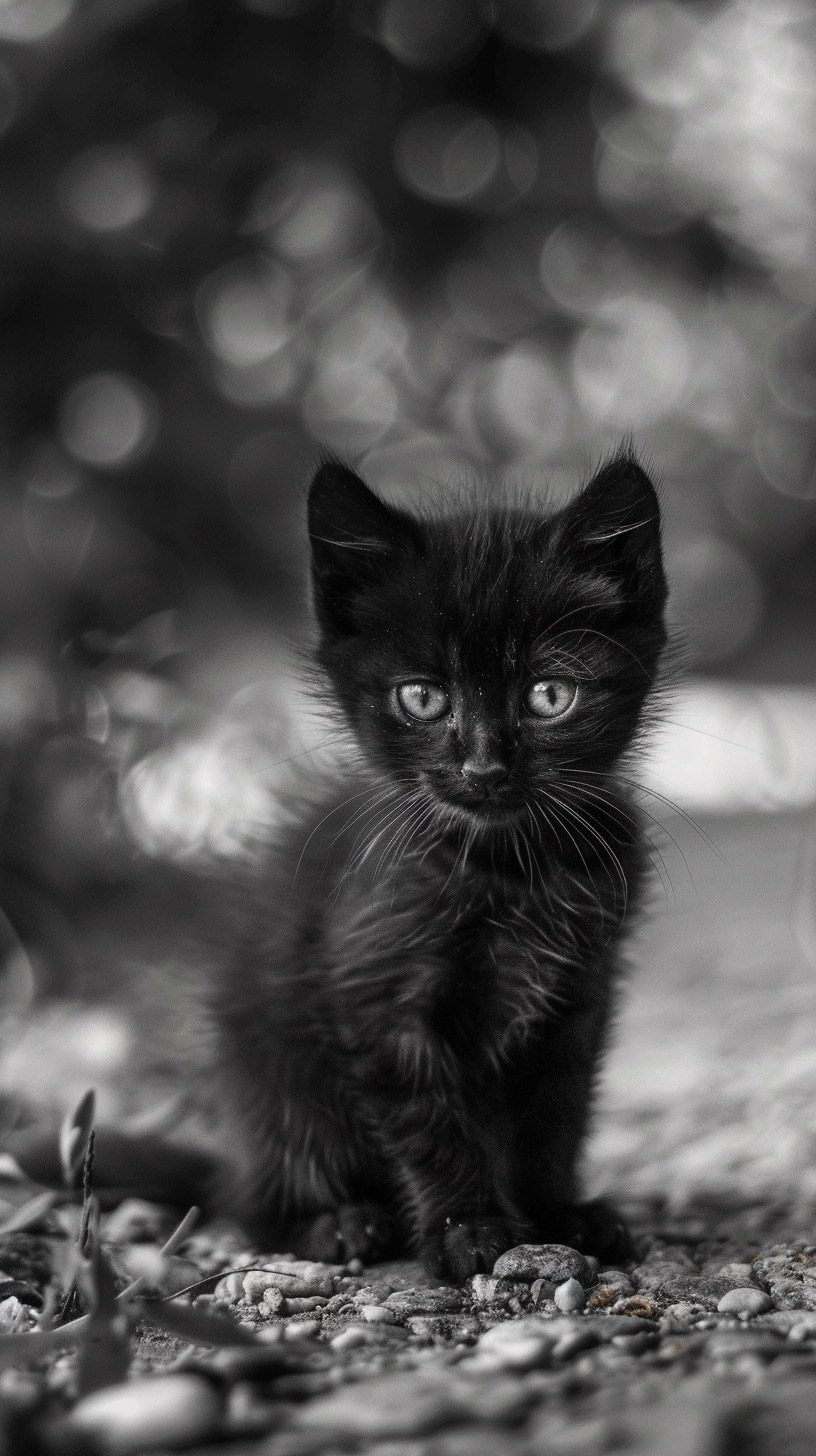 Cute Black Cat Phone Wallpapers in 9:16 Aspect Ratio