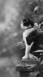 Trendy Black and White Cat Wallpapers for Android