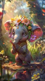 Cute Elephant Kid HD Mobile Wallpaper for iPhone