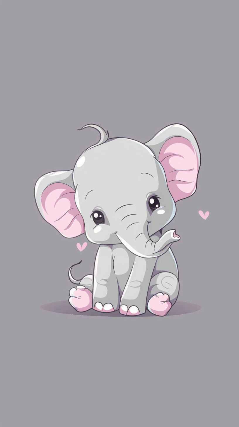 Adorable Elephant Digital Background for Your Mobile Phone