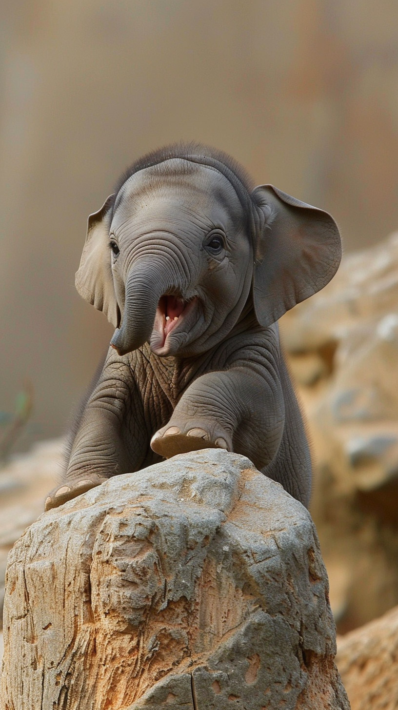 Customize Your Mobile with Cute Elephant Digital Pictures