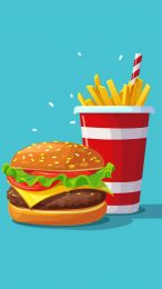 Free HD Digital Backgrounds of Cute Fast Food Images