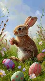 Cute Girly Easter Bunny HD Mobile Wallpaper Download