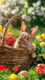 Adorable Bunny Digital Backgrounds for iPhone and Android