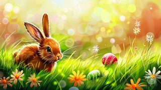 Charming Easter Bunny Pictures in 16:9 HD Format