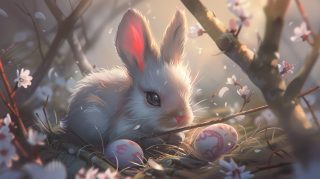 Download 4K Cute Bunny Digital Backgrounds for Easter